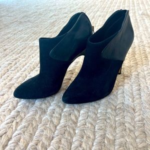 Black leather booties